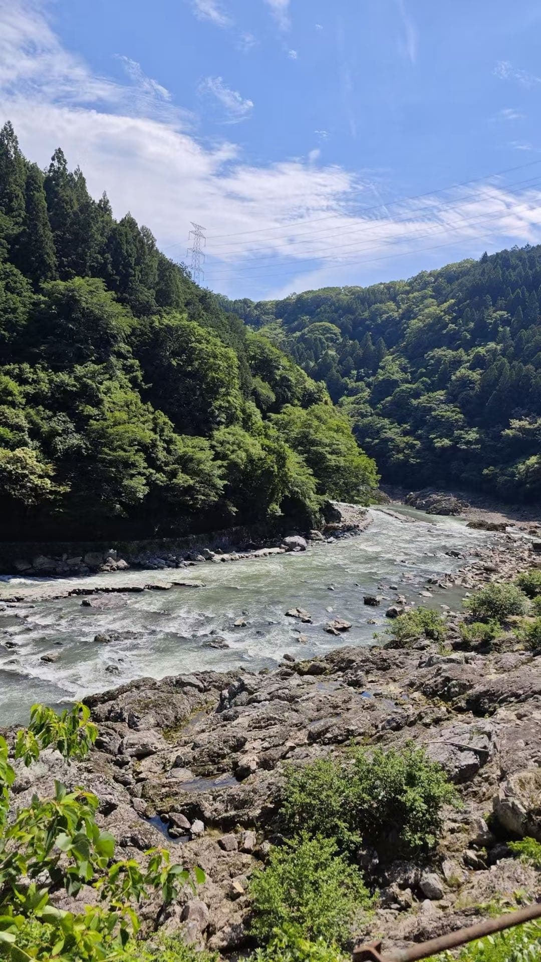 京都山间溪谷与绿色树林